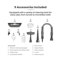 Tower THS10 Handheld Steam Cleaner Includes Crevice Tool Flexible Hose Brush Tool Microfiber Cloth 1050W 250ml - Blue