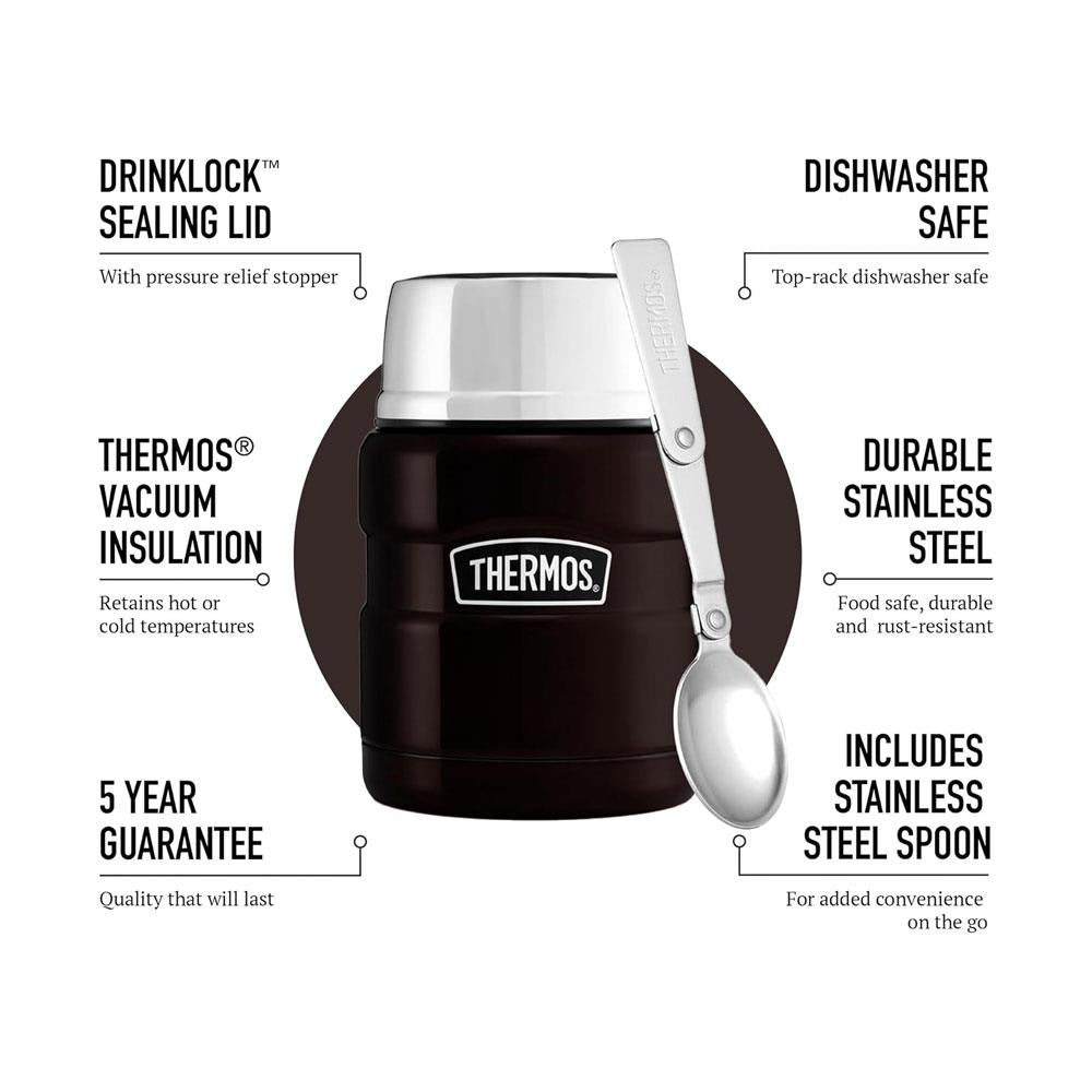 Thermos Stainless King Hot And Cold Travel Food Flask 470ml - Black Secondary image