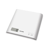 Salter Arc Digital Kitchen Scale 3kg Capacity LCD Display Slim Design Compact Storage - White