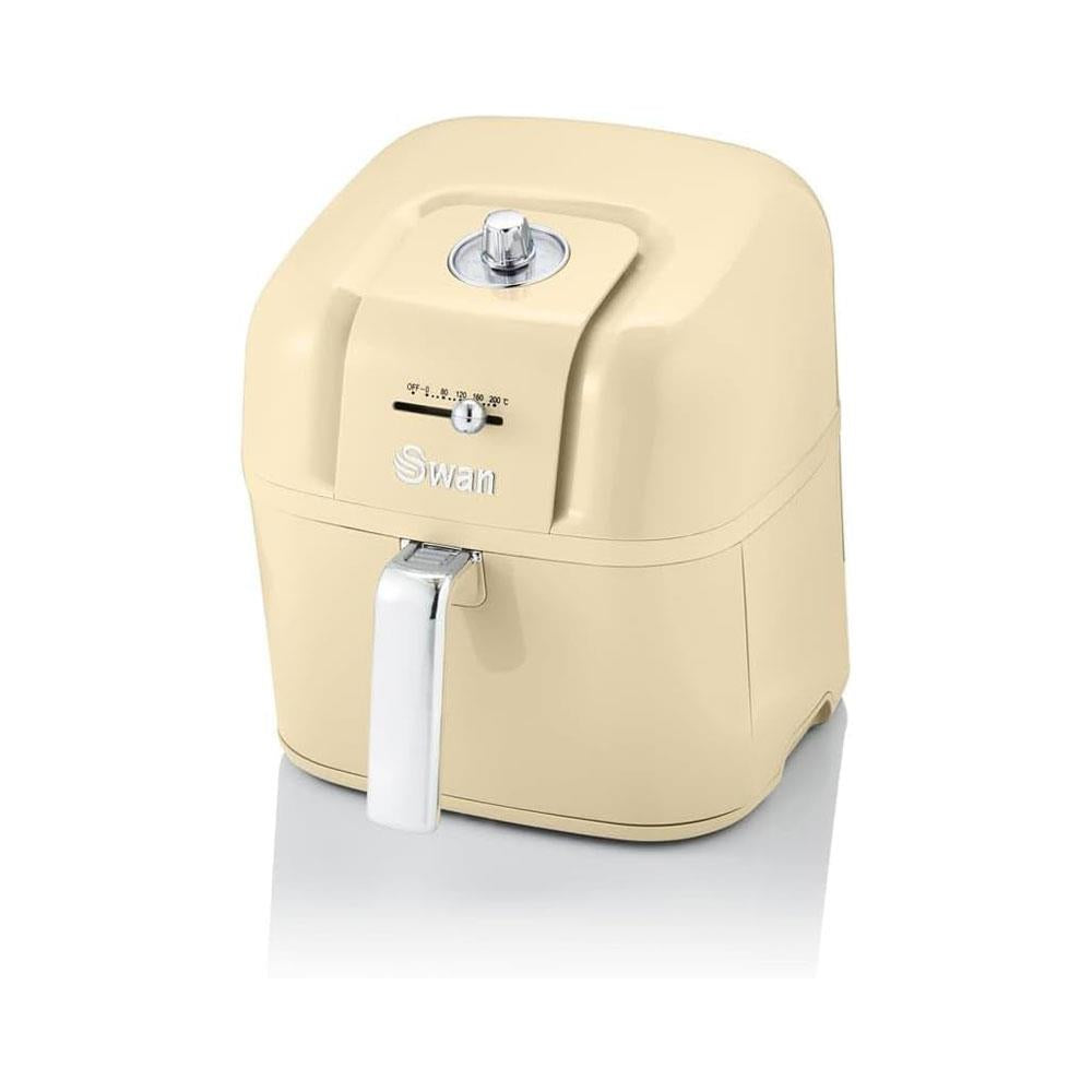 Swan Retro Manual Air Fryer Healthy Frying Non-Stick 1800W 6 Litre - Cream Main image