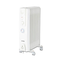 Warmlite 9 Fin Oil Filled Radiator 2000W With 3 Heat Settings & 24hr Timer - White