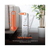 Warmlite 9 Fin Oil Filled Radiator 2000W With 3 Heat Settings & 24hr Timer - White