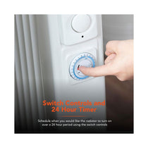 Warmlite 9 Fin Oil Filled Radiator 2000W With 3 Heat Settings & 24hr Timer - White