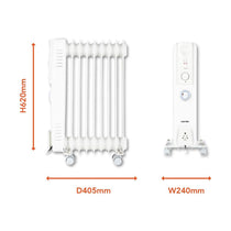 Warmlite 9 Fin Oil Filled Radiator 2000W With 3 Heat Settings & 24hr Timer - White