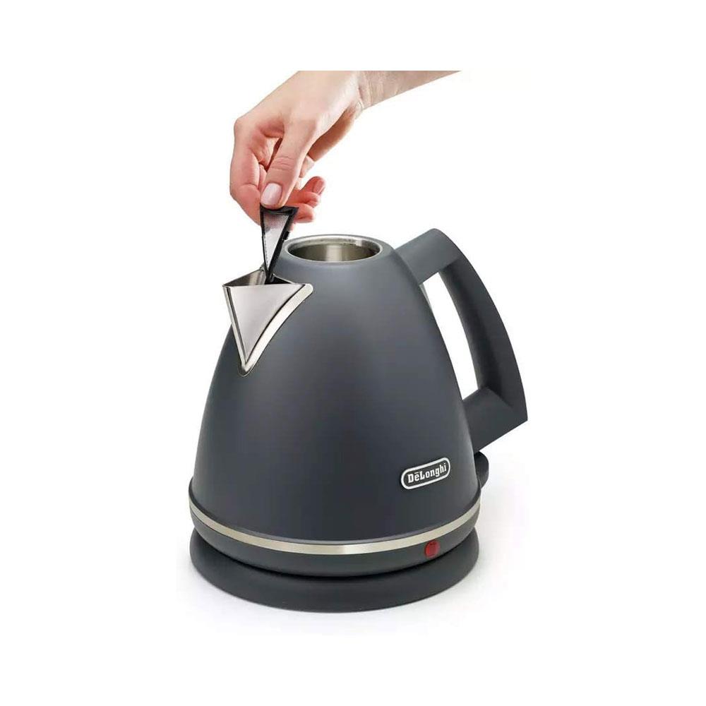 Delonghi Argento Flora Electric Jug Kettle Stainless Steel 3000 W 1.7 Litre - Grey