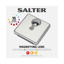 Salter 484 WHDR Mechanical Bathroom Scale With Magnifying Lens 133kg Capacity - White