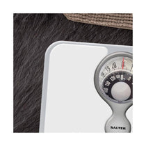 Salter 484 WHDR Mechanical Bathroom Scale With Magnifying Lens 133kg Capacity - White