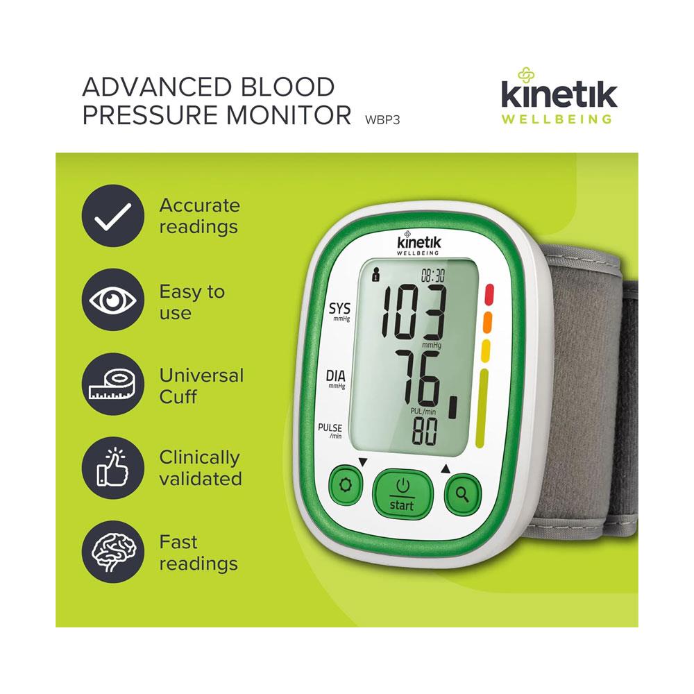 Kinetik Wellbeing Advanced Wrist Blood Pressure Monitor - Multicolour