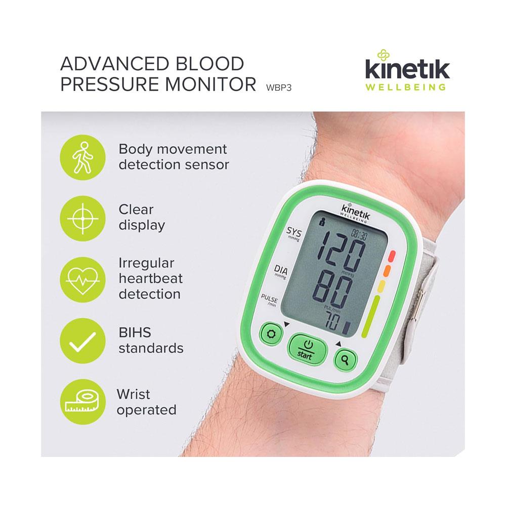 Kinetik Wellbeing Advanced Wrist Blood Pressure Monitor - Multicolour