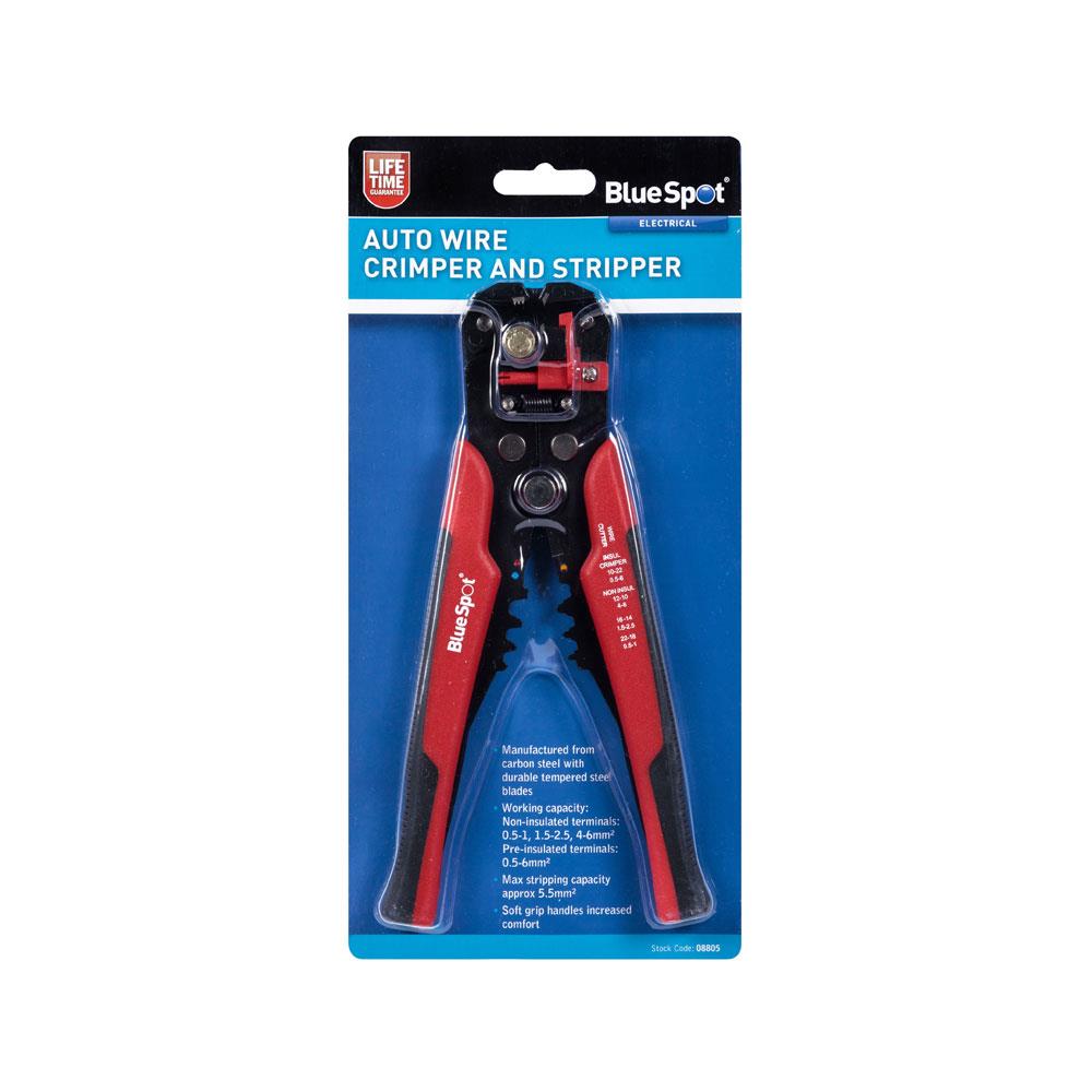Blue Spot Tools Auto Wire Crimper And Stripper - Red/Black