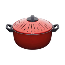 KitchenCraft World of Flavours Pasta Cooker Pan With Strainer 4 Litres (7 Pints) - Red