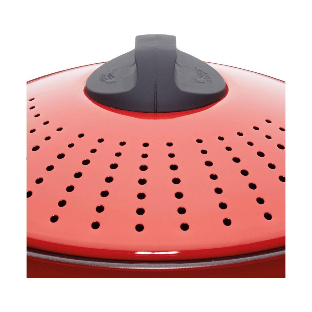 KitchenCraft World of Flavours Pasta Cooker Pan With Strainer 4 Litres (7 Pints) - Red