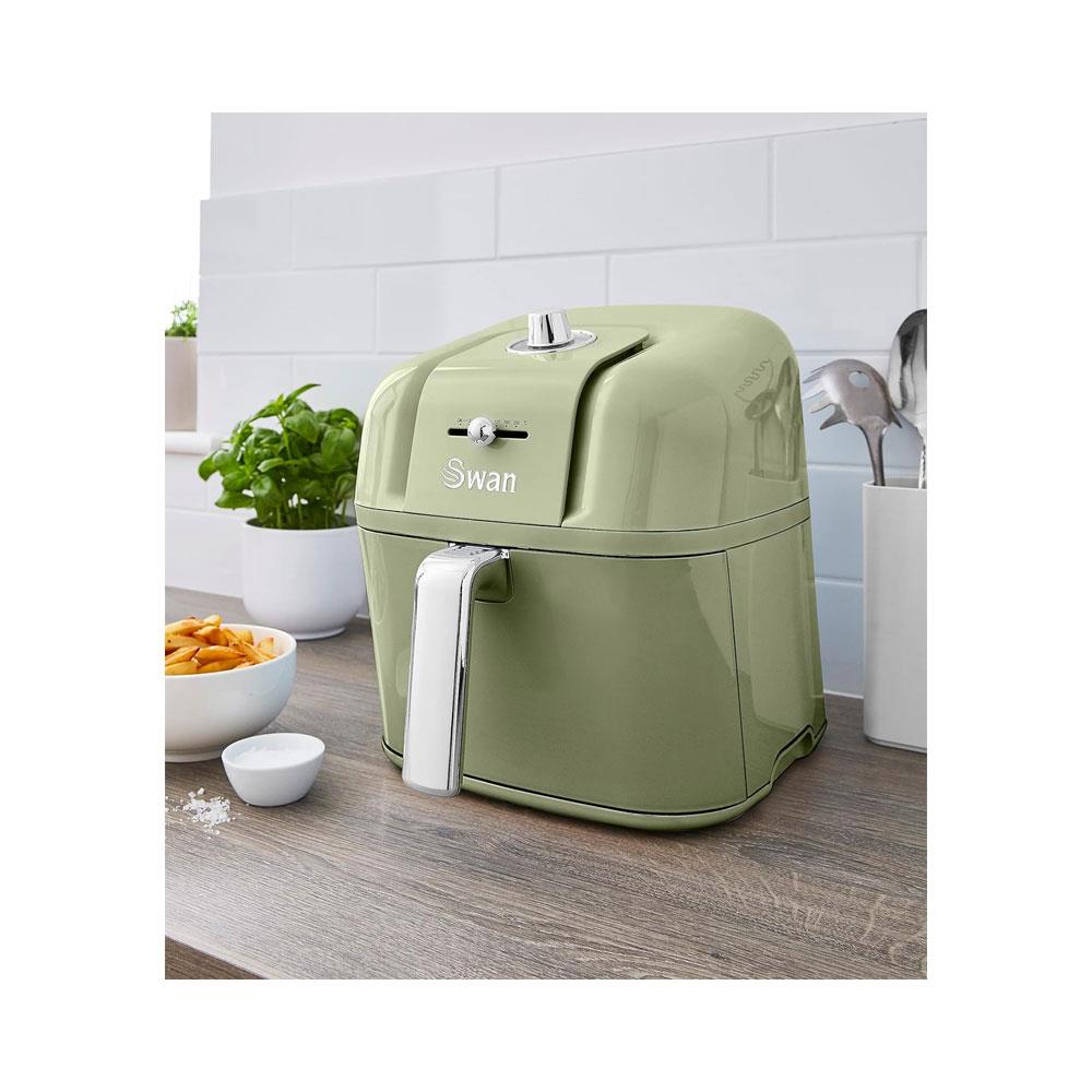 Swan Retro Manual Air Fryer Healthy Frying Non-Stick 1800W 6 Litre - Green Secondary image