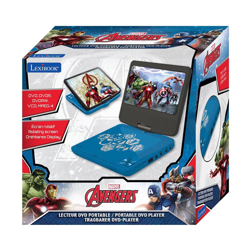 Lexibook Marvel Avengers Portable DVD Player With Car Adaptor And Remote - Multicolour