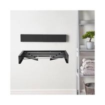 OurHouse Wall Mounted Clothes Airer 70cm Retractable Clothes Drying Rack For Indoor & Outdoor - Black