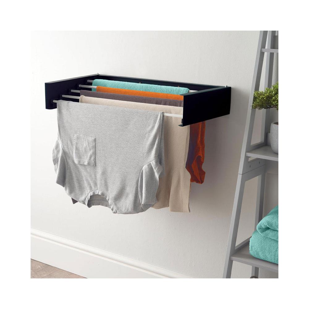 OurHouse Wall Mounted Clothes Airer 70cm Retractable Clothes Drying Rack For Indoor & Outdoor - Grey