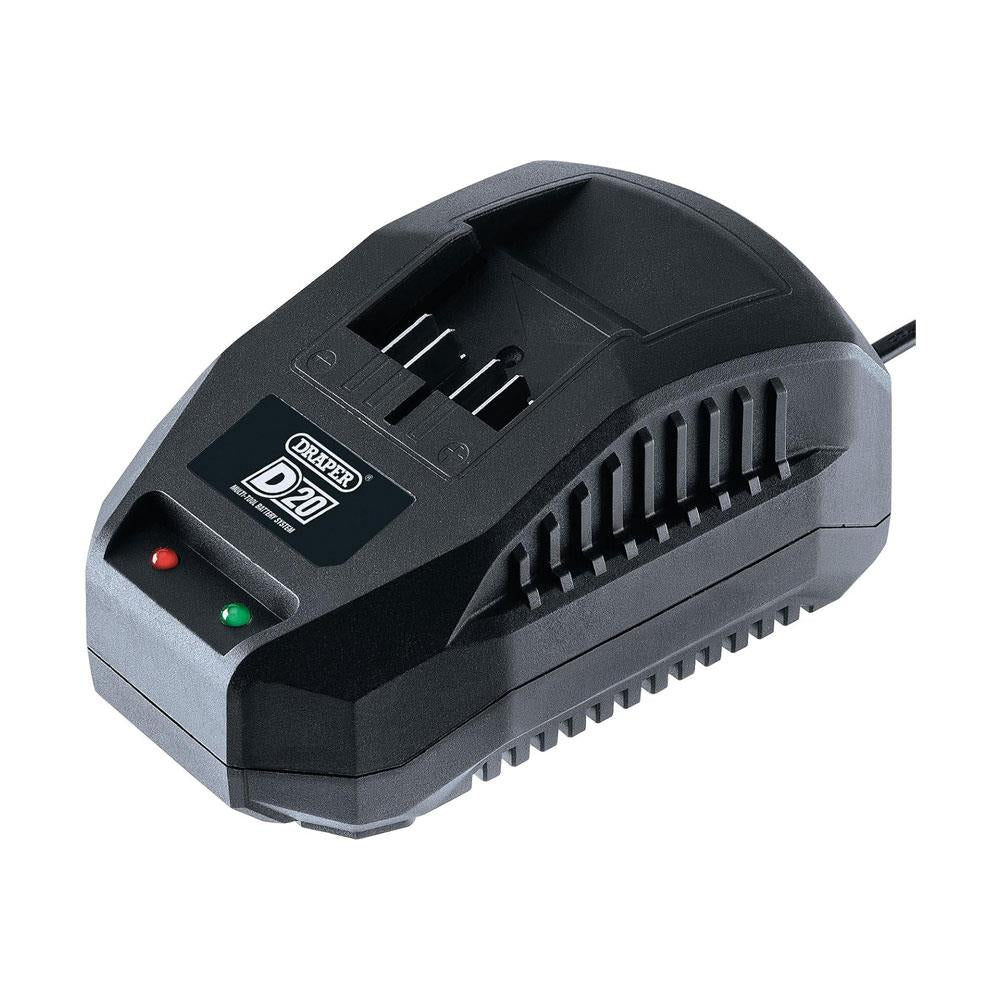 Draper D20 20V Li-ion Battery Charger 2.4A - Black Main image