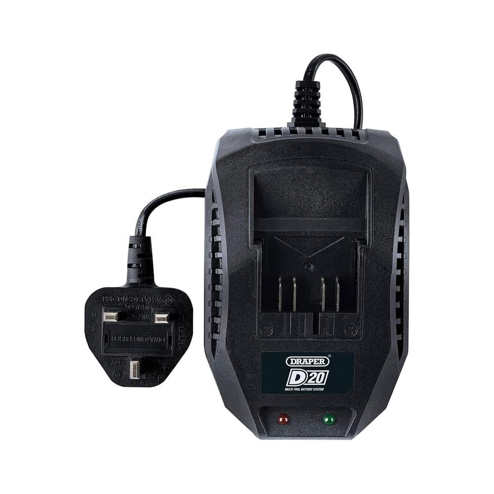 Draper D20 20V Li-ion Battery Charger 2.4A - Black