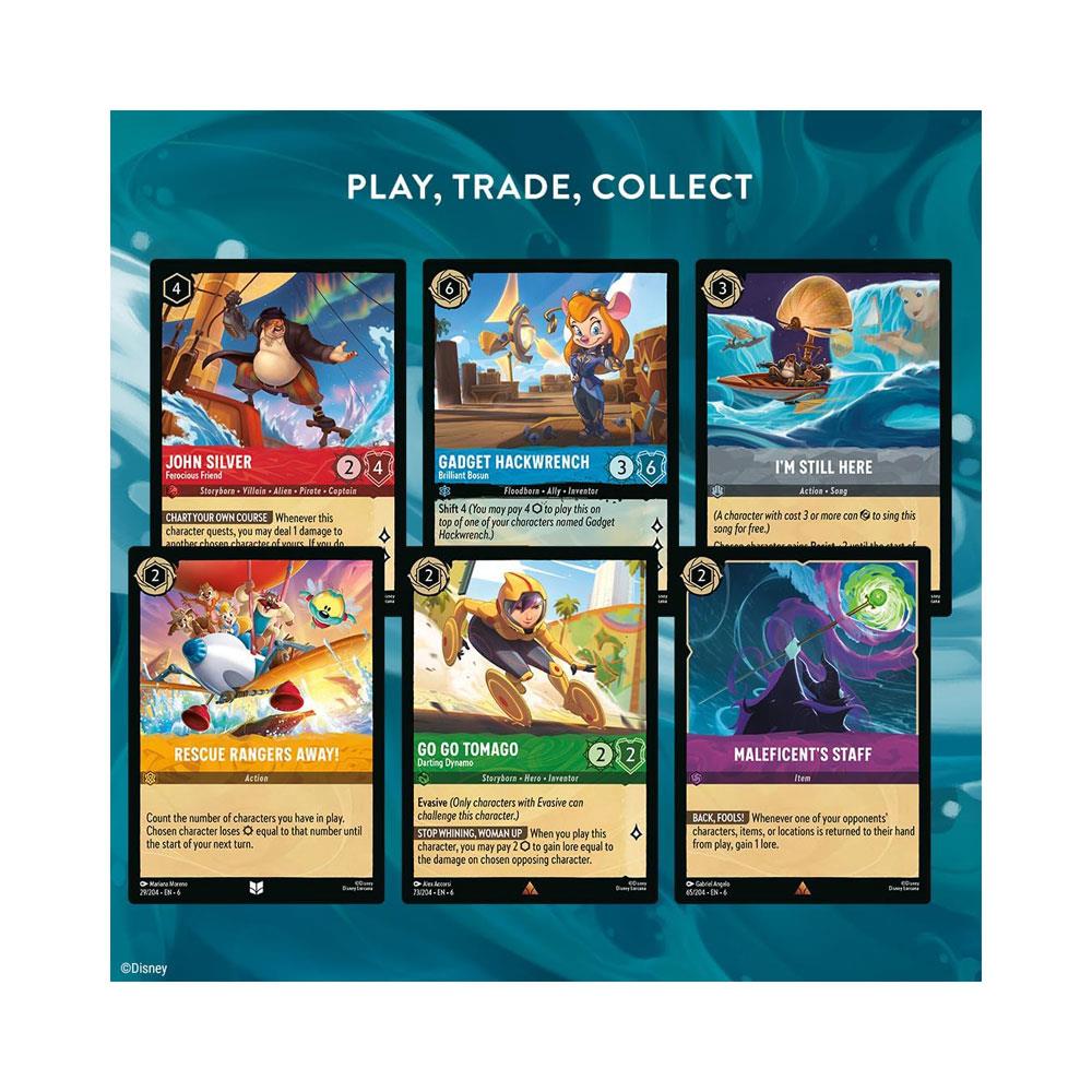 Ravensburger Disney Lorcana Azurite Sea With 12 Randomized Cards Illumineer's Trove Trading Card Game Booster Pack