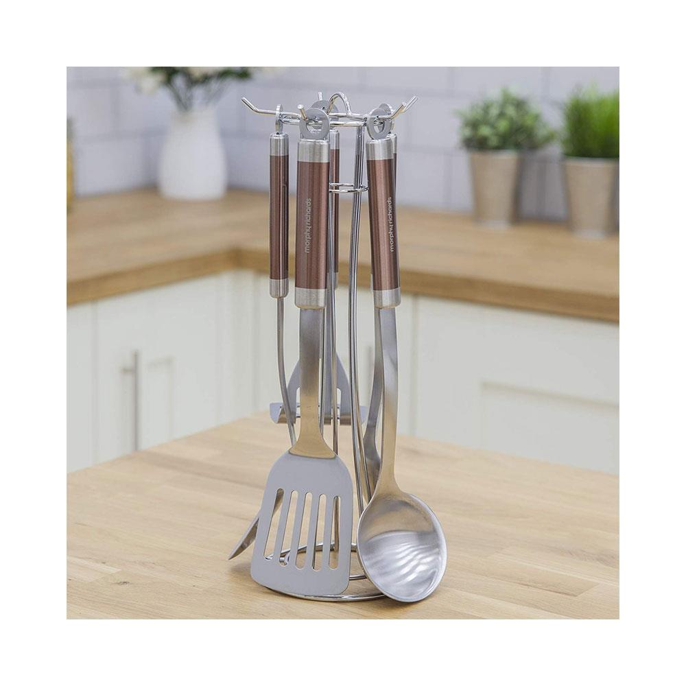Morphy Richards Accents 5 Piece Gadget Kitchen Utensil Set Stainless Steel - Copper