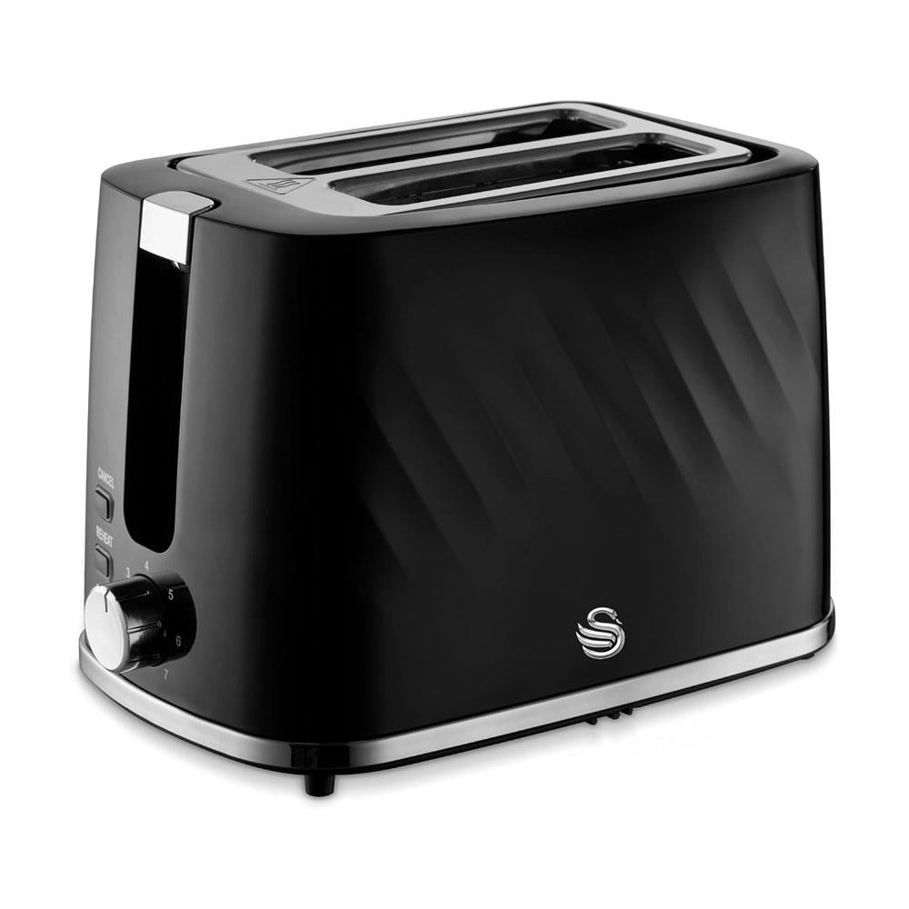 Swan Windsor 2 Slice Toaster With 7 Browning Levels 900W - Black Main image