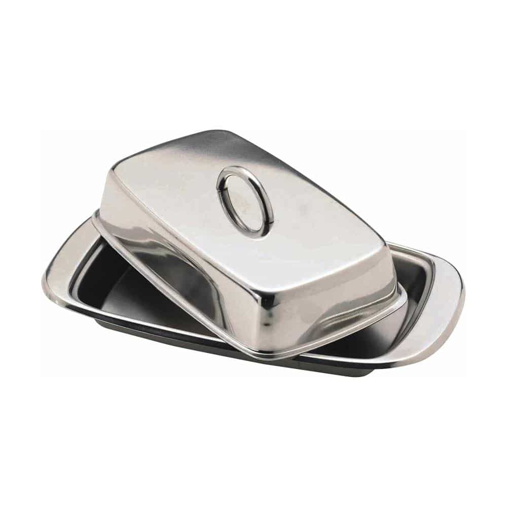 KitchenCraft Butter Dish With Stainless Steel Covered Lid - Silver