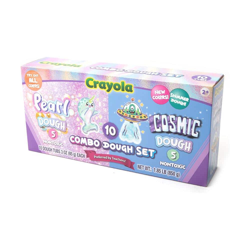 Crayola Pearl And Cosmic Dough Combo Set 10 Dough Tubs Pack