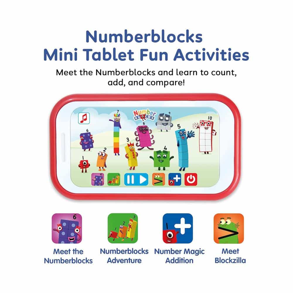 Numberblocks Mini Tablet Toy Count With Number Blocks And Learn Basic Maths Skills 4 Fun Activities - Multicolour