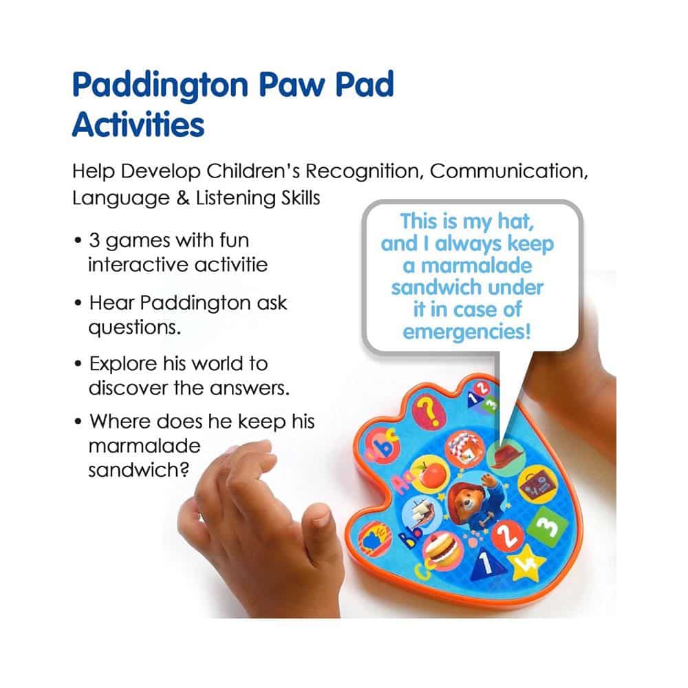 Paddington Bear Paw Pad Interactive First Tablet Toy 3 Fun Modes - Multicolour