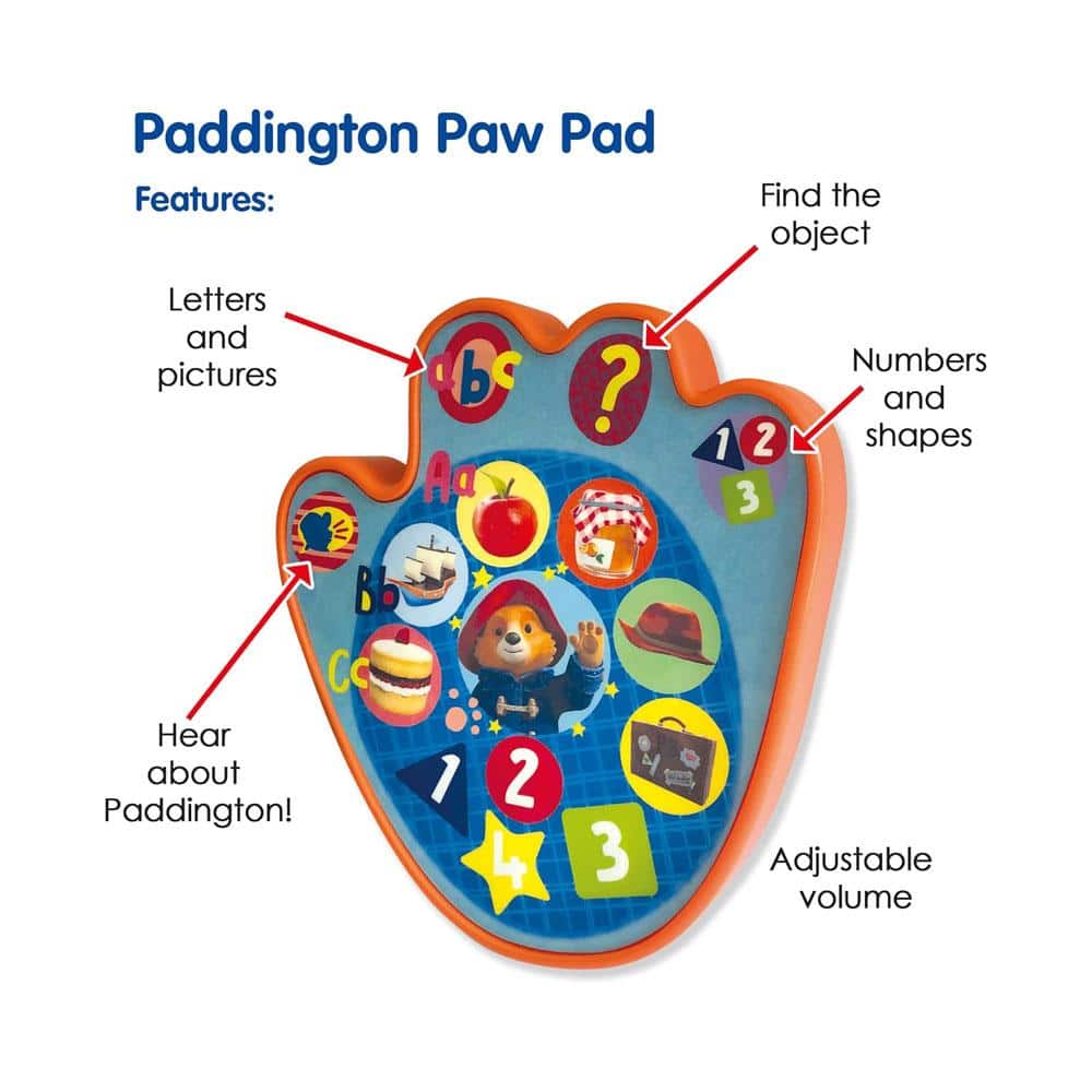 Paddington Bear Paw Pad Interactive First Tablet Toy 3 Fun Modes - Multicolour