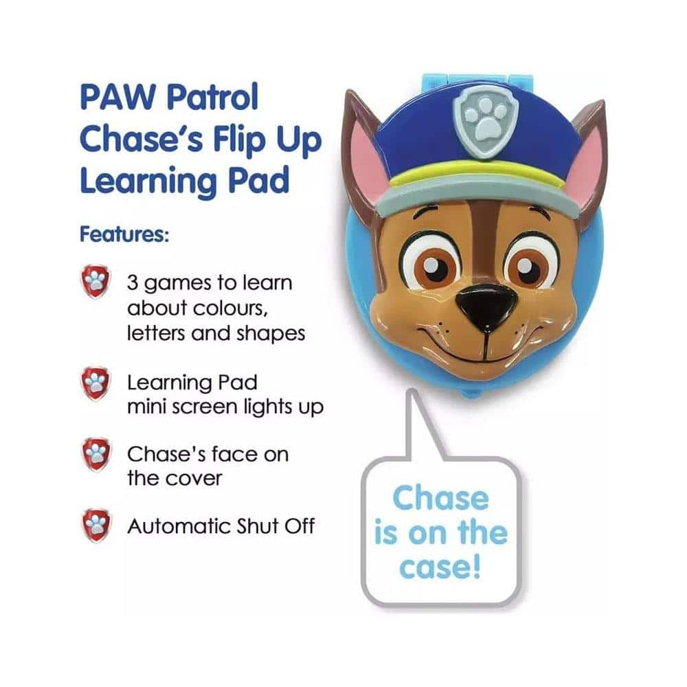 Paw Patrol Chase's Flip Up Learning Pad Toy Interactive Fun With The Pups 4 Fun Activities - Multicolour