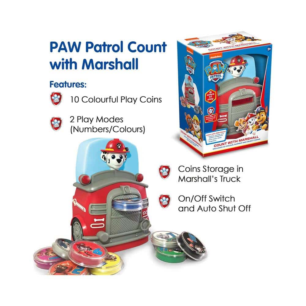 Paw Patrol Count With Marshall Toy 10 Fun Play Coins Kids Interactive Fun Toys - Multicolour Secondary image
