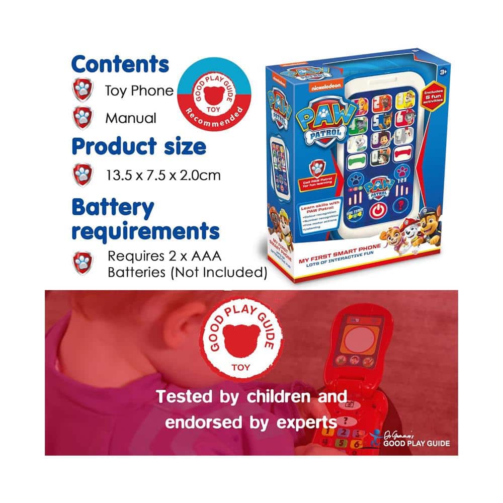 Paw Patrol My First Smart Phone Toy Lots of Interactive Fun Activities - Multicolour