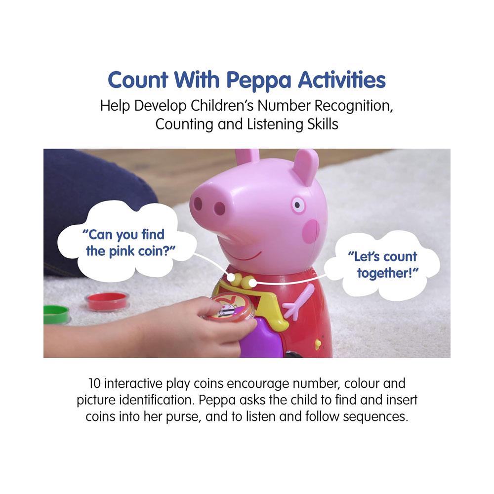 Peppa Pig Count With Peppa 10 Fun Coins Kids Interactive Learning Toy - Multicolour