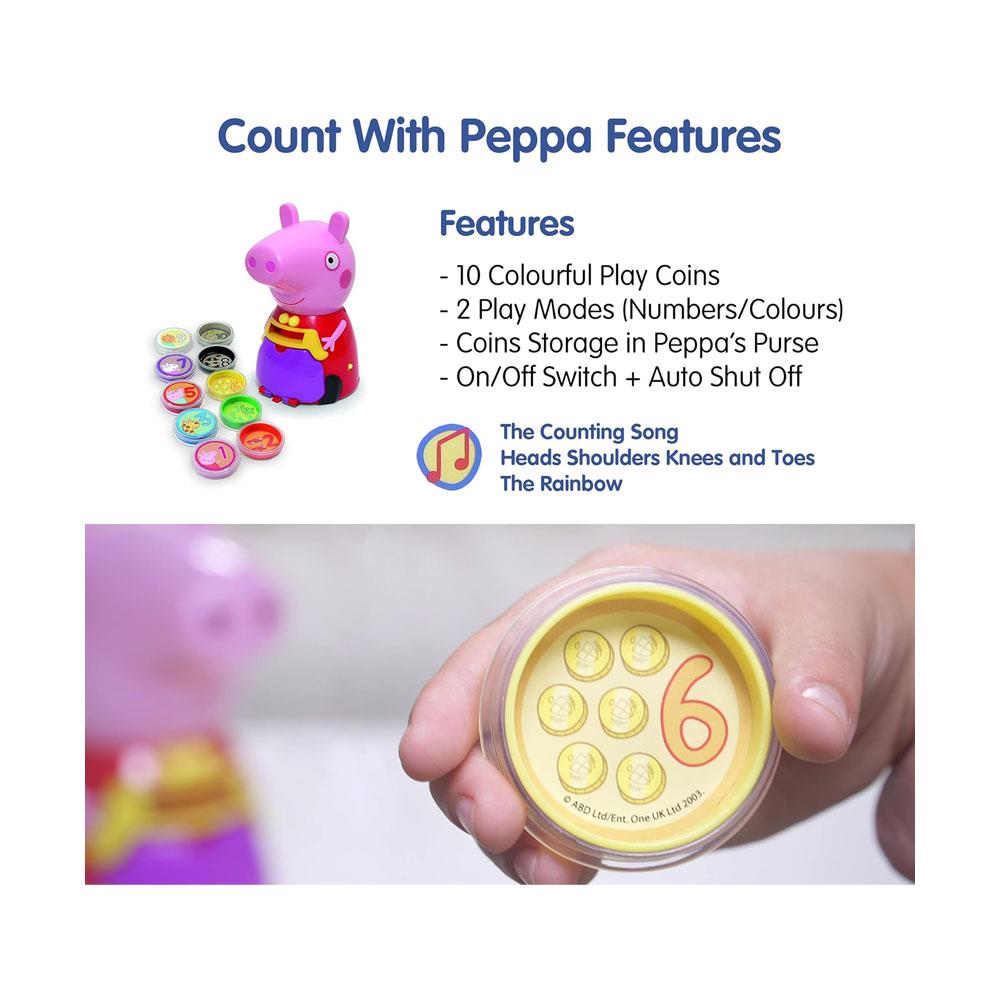 Peppa Pig Count With Peppa 10 Fun Coins Kids Interactive Learning Toy - Multicolour