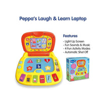 Peppa Pig Peppa's Laugh And Learn Toy Laptop 4 Fun Activities Kids Interactive Learning Toys - Multicolour