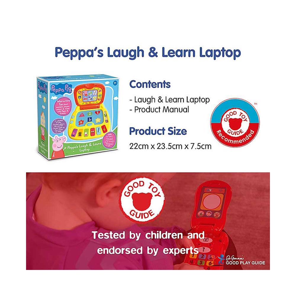 Peppa Pig Peppa's Laugh And Learn Toy Laptop 4 Fun Activities Kids Interactive Learning Toys - Multicolour