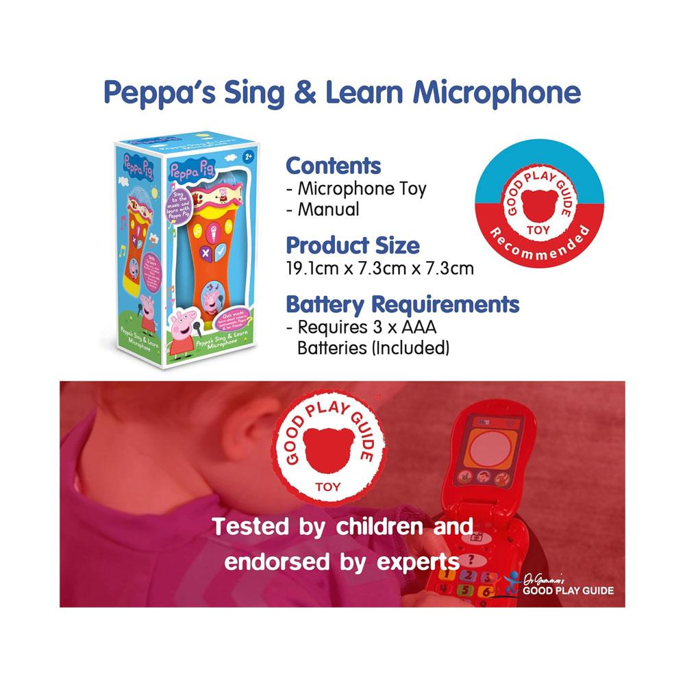 Peppa Pig Singalong And Learn Microphone Electronic Toy - Multicolour