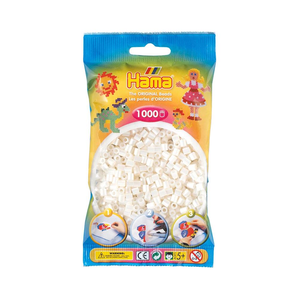 Hama 1000 Midi Beads In Bag Cylindrical Plastic - Pearl Main image