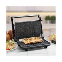 Daewoo Cool Touch Mini Panini Press Sandwich Toasters Stainless Steel 750W - Black & Silver
