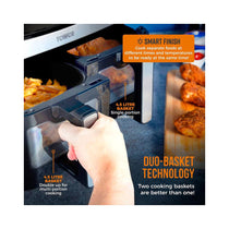 Tower Vortx Vizion Dual Basket Digital Air Fryer With Pre-Set Programmes 2600W 9 Litres - Black
