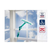 Leifheit 4 In 1 Telescopic Window Wiper And Frame Cleaner With Telescopic Handle 110-200cm Extendable Squeegee - Turquoise