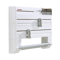 Leifheit Parat Plus Kitchen Roll Holder Wall Mounted For Film Foil & Paper With Cutters - White
