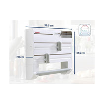 Leifheit Parat Plus Kitchen Roll Holder Wall Mounted For Film Foil & Paper With Cutters - White