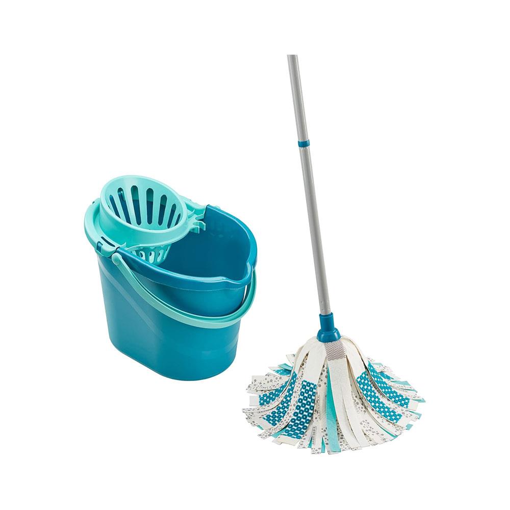 Leifheit Power 3 In 1 Floor Complete Mop & Bucket Set Medium 12 Litres Bucket With Wringer - Turquoise Main image