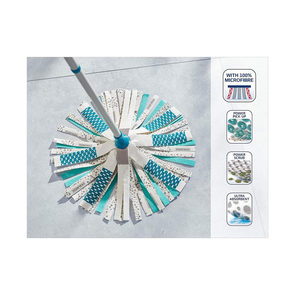 Leifheit Power 3 In 1 Floor Complete Mop & Bucket Set Medium 12 Litres Bucket With Wringer - Turquoise Secondary image