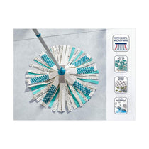 Leifheit Power 3 In 1 Floor Complete Mop & Bucket Set Medium 12 Litres Bucket With Wringer - Turquoise