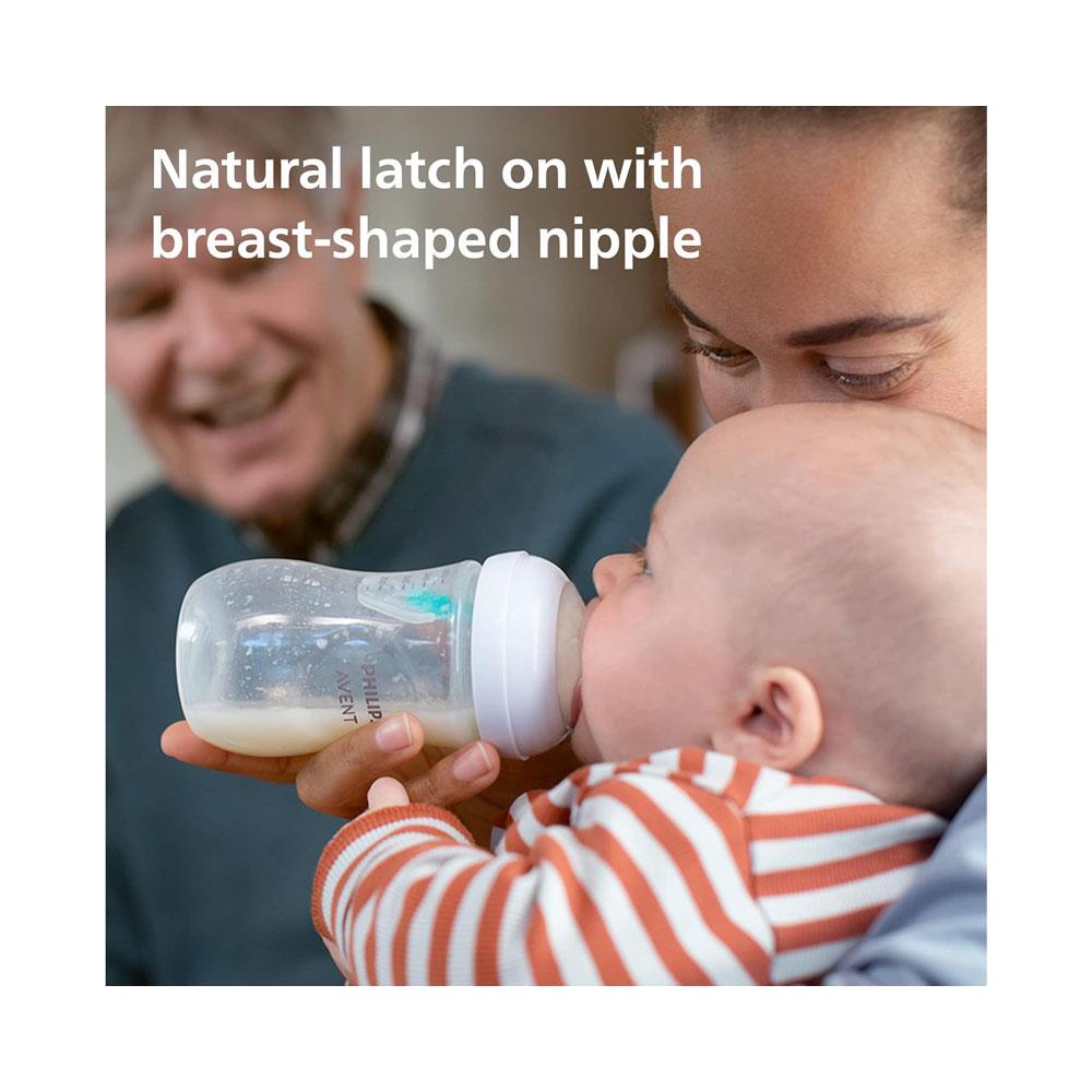 Philips Avent Natural Response Baby Bottle 260ml With AirFree Vent 1 Months+ - Bear