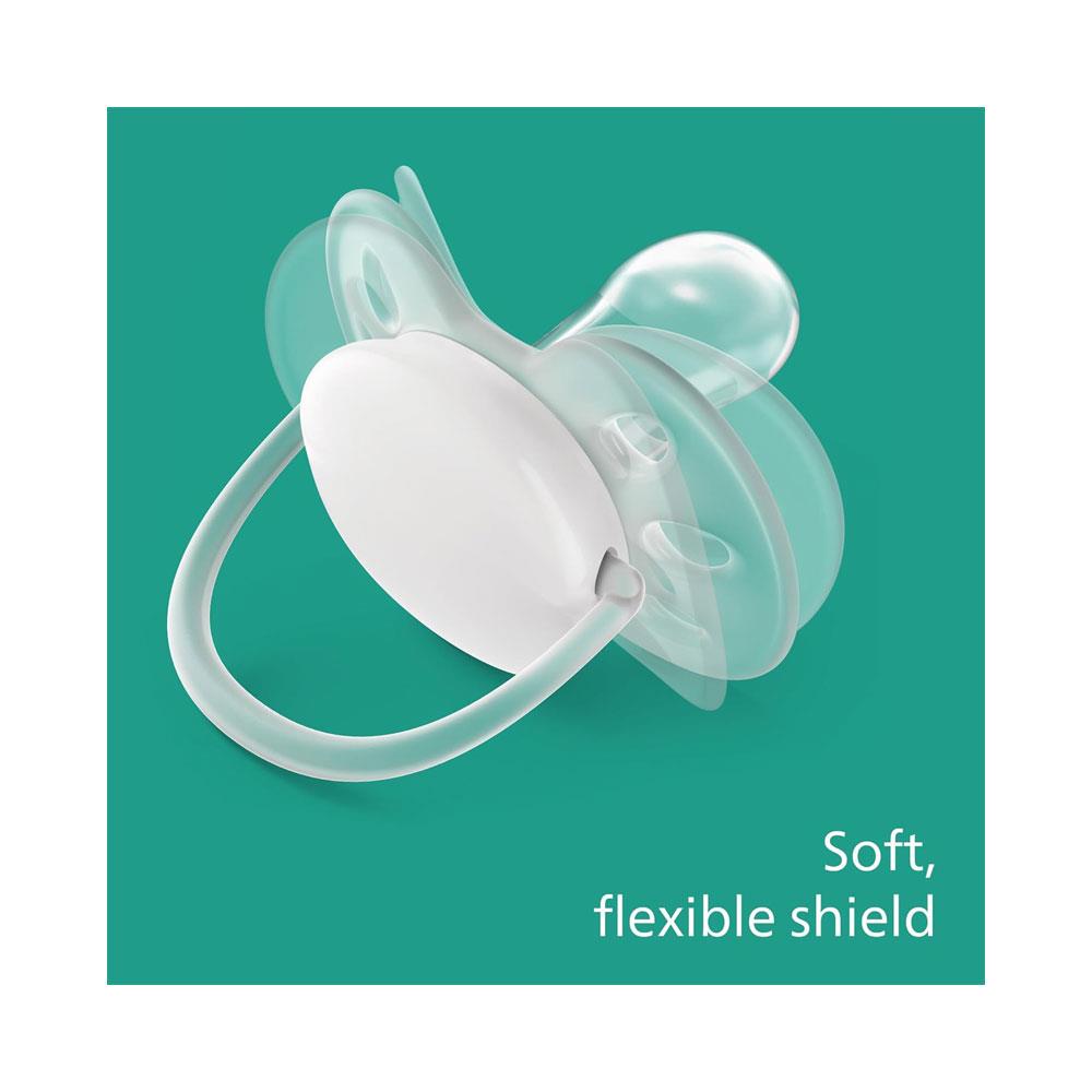Philips Avent Ultra Soft Baby Soother 0-6 Months 2 Pack - Beige/Pastel Green