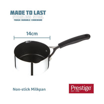 Prestige Made To Last Stainless Steel Non-Stick Milk Pan 14cm/0.9 Litres - Silver